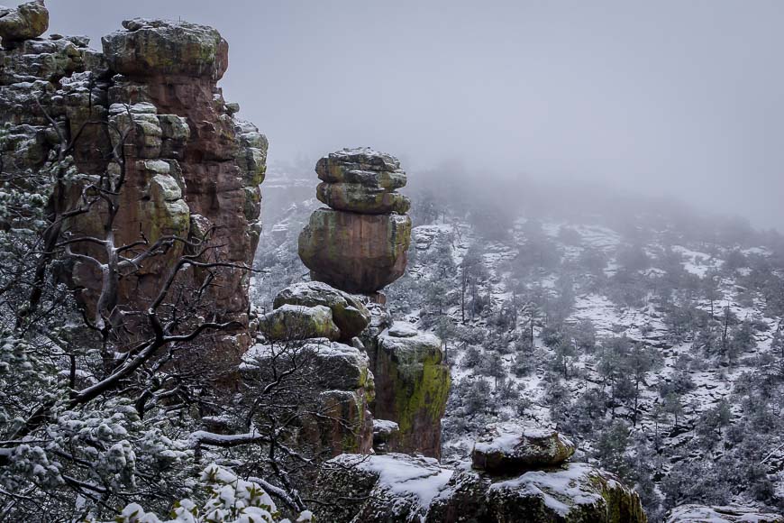 Chiricahua National Monument hiking would be that much more fabulous without the fog