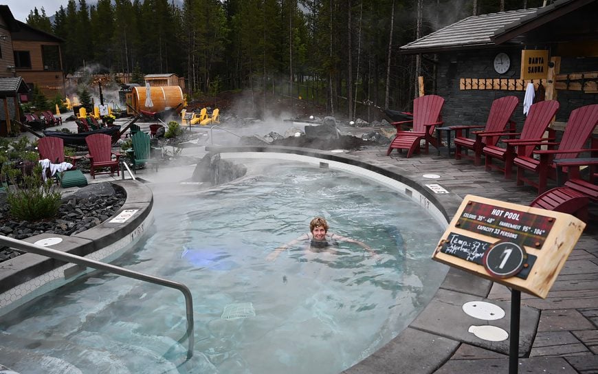 One of the hot pools at the Kananaskis Nordic Spa