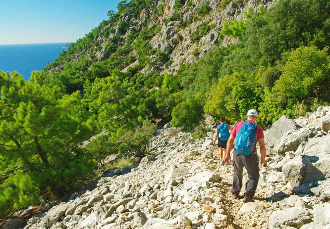 HIKING the LYCIAN WAY - It can be slow going between dropoffs and loose rock underfoot