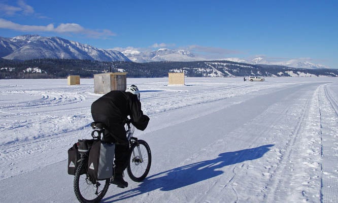Be prepared for a cold wind on the face if you bike the Whiteway - one of the things to do near Invermere