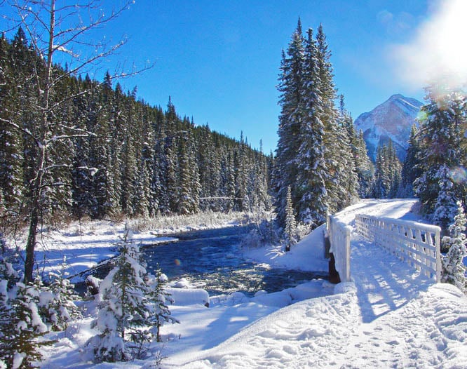 Pretty scenery if you bike along the Spray River