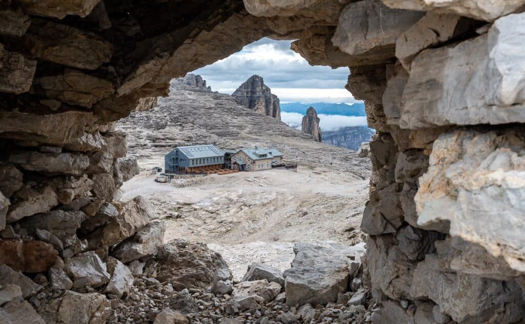Rifugio Boe on the Alta Via 2 in the Italian Dolomites