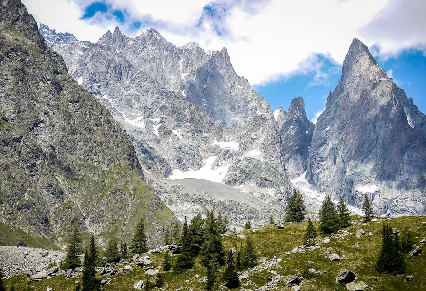 Mountain scenery on the way to Courmoyeur, Italy