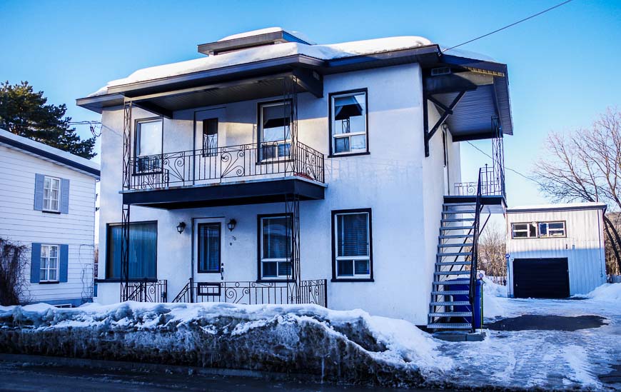 I marveled at some of the houses with their outside staircases that must be a thrill to negotiate on some days in winter