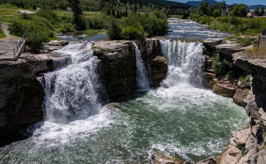 Stop and admire Lundbreck Falls