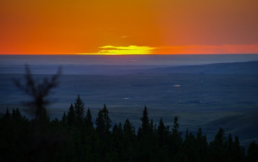 Sunset seen from Cypress Hills Provincial Park