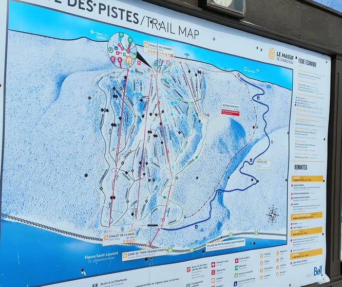 Map of Le Massif - with the only triple black run I've ever seen