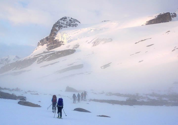 The sun started to come out within 10 minutes of leaving the Balfour Hut