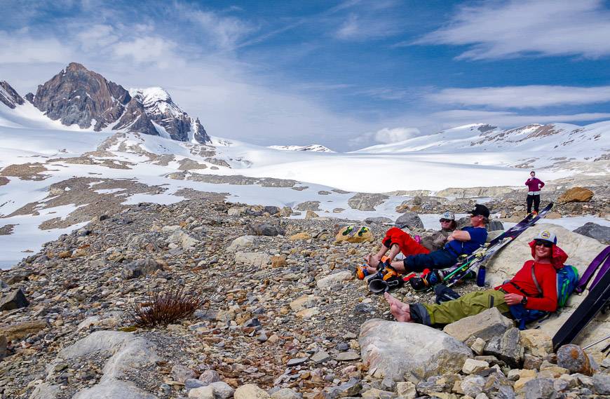 With a 6:30 AM start there was time to relax in the hot afternoon sun outside Balfour Hut