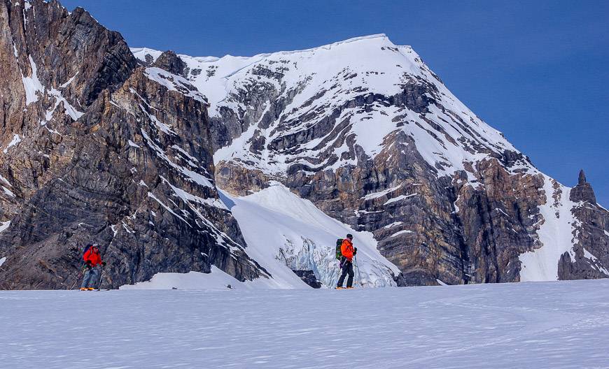 Skiing the Wapta Traverse below Mt Olive