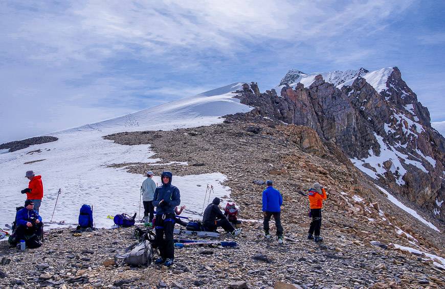 There is an option to climb Mt Olive before skiing down to Balfour Hut