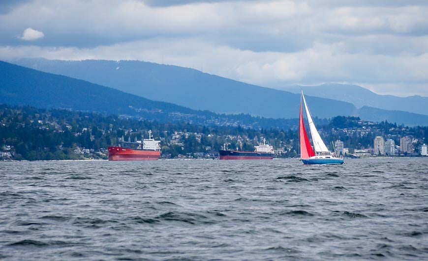 Boat traffic in West Vancouver