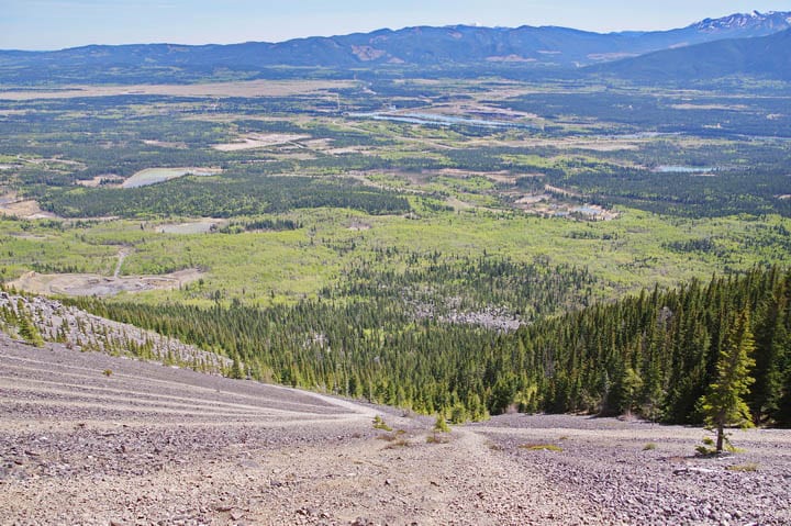  Looking down the scree slope - this is the fun part of the hike