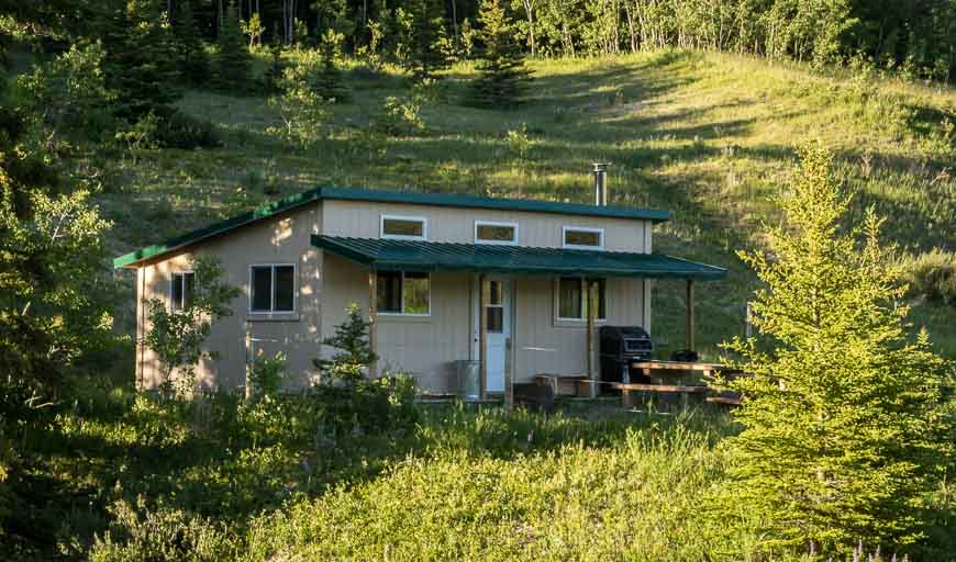 The Spruce Coulee Hut in Cypress Hills, Alberta