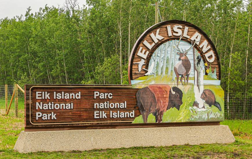 Entrance to Elk Island National Park is off the Yellowhead Highway, just 35 km east of Edmonton