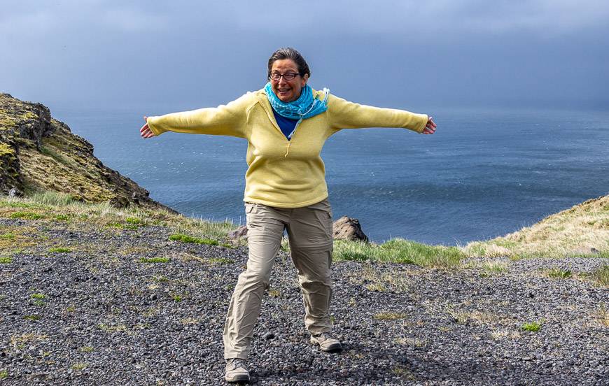 Having fun in the wind in Iceland