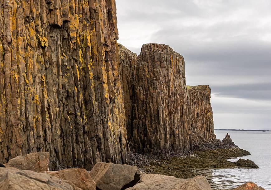 You can admire these basalt columns if you're in the ferry line-up as well
