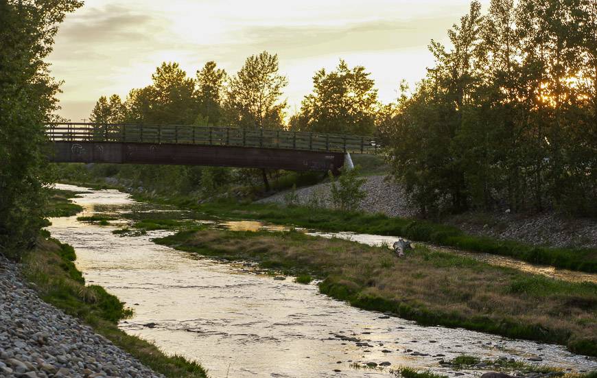 Sunset walk along Bearberry Creek in Sundre