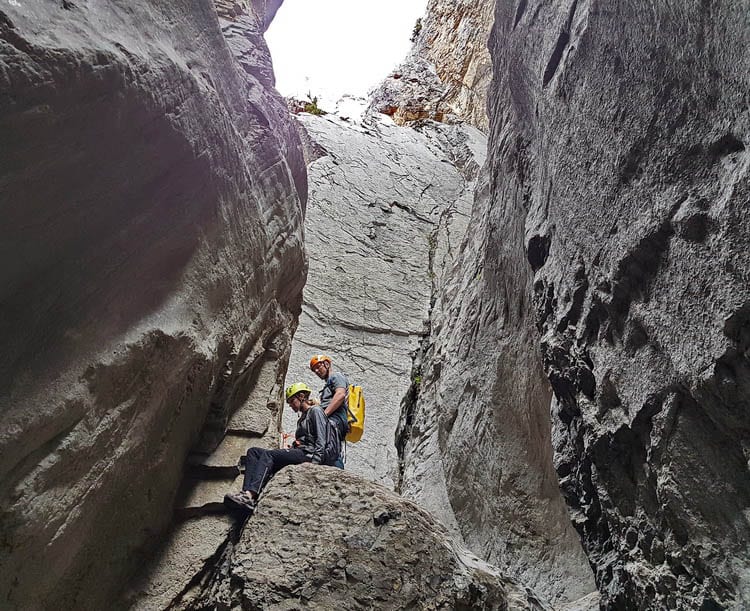 Getting started on the rappel is usually the hardest part