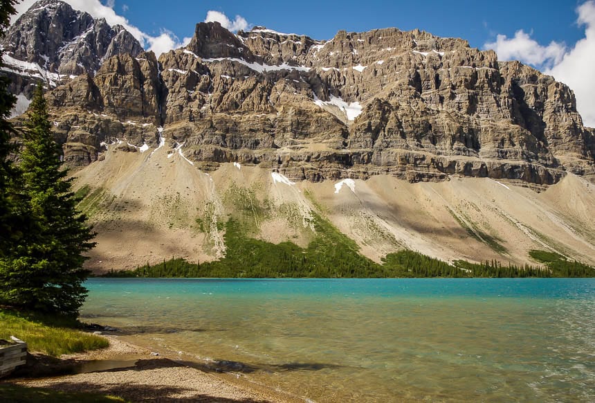 Be sure to pull over at Bow Lake on the on the Banff to Jasper drive