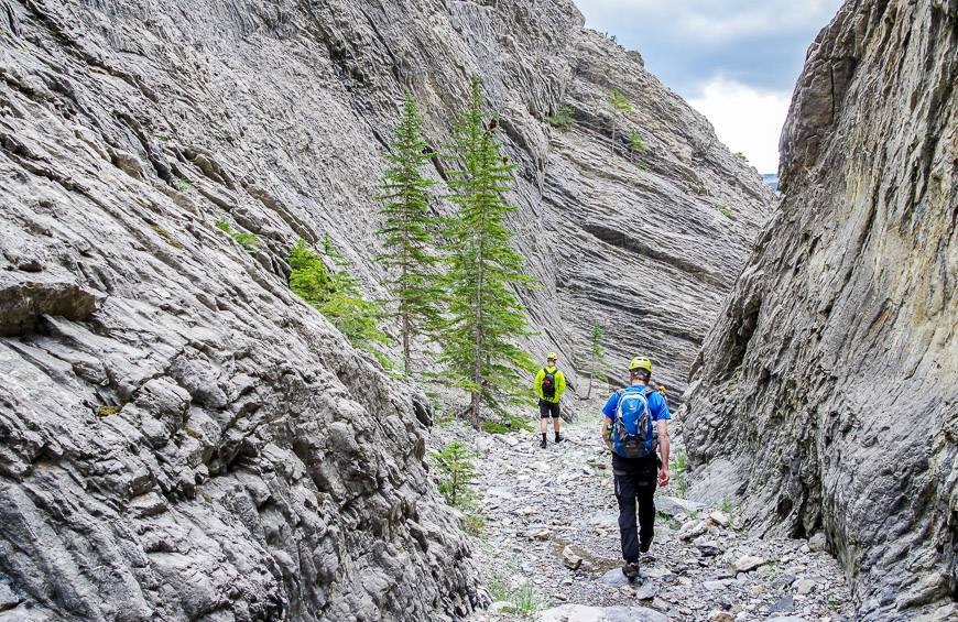 Walking through layers of history on the final stretch out of the canyon