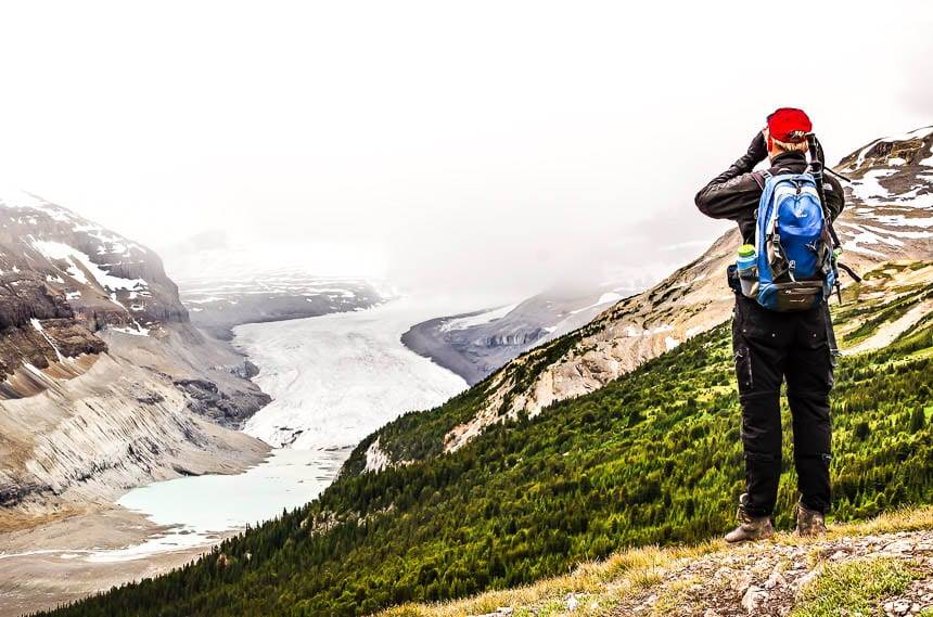 Looking out at the Saskatchewan Glacier - the source of the North Saskatchewan River