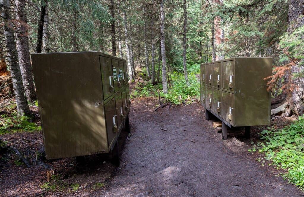 You'll find bear proof lockers at the Lillian Lake Campground