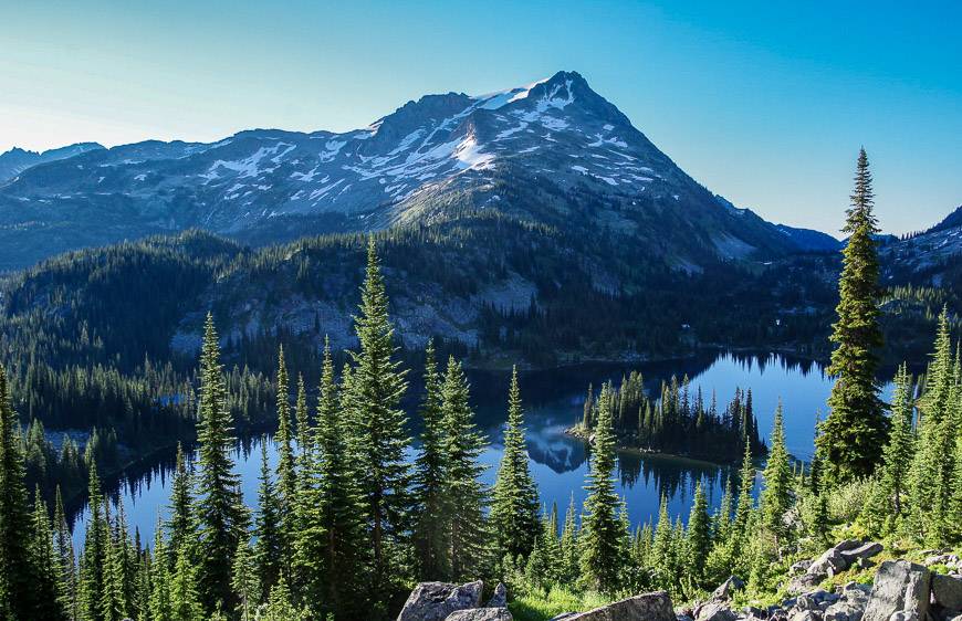 The view at 6 AM above Kokanee Glacier Hut