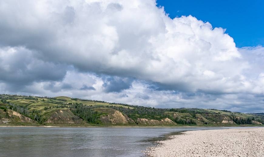 Great clouds on our last day canoeing the Peace River