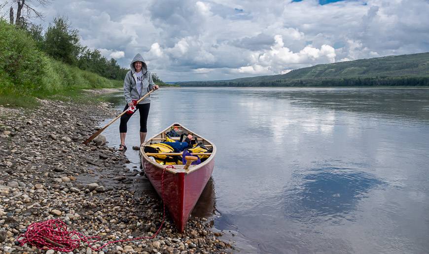 Our end point canoeing the Peace River - in front of Peace River Cabins and Outdoors