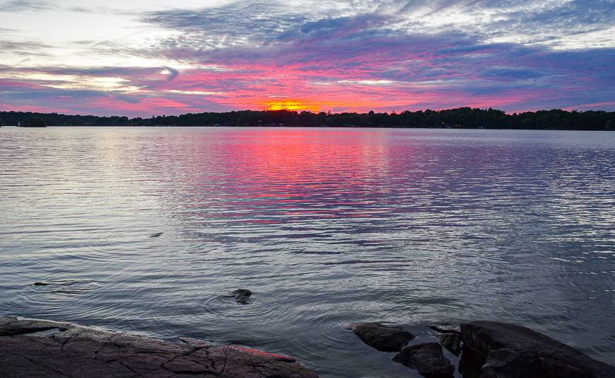 Sunset from our campsite on McDonald Island