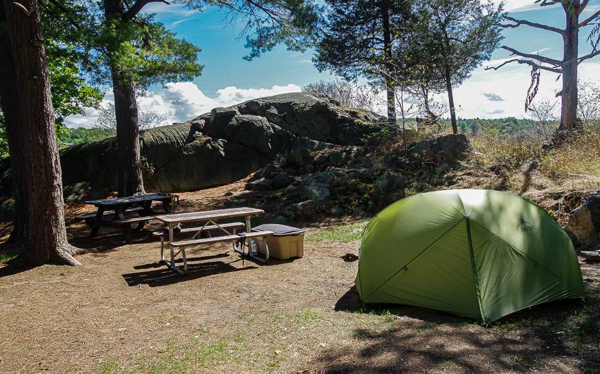 Private campsite on Camelot Island