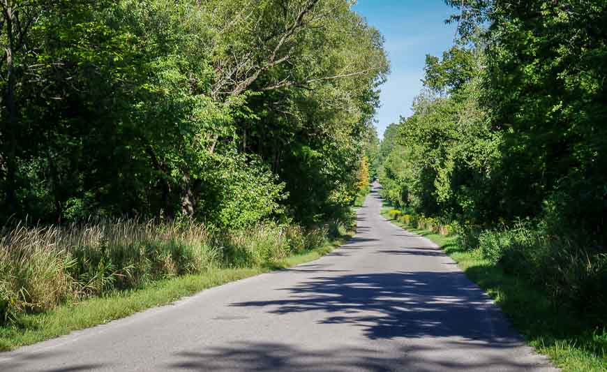 Quiet country roads with very few cars