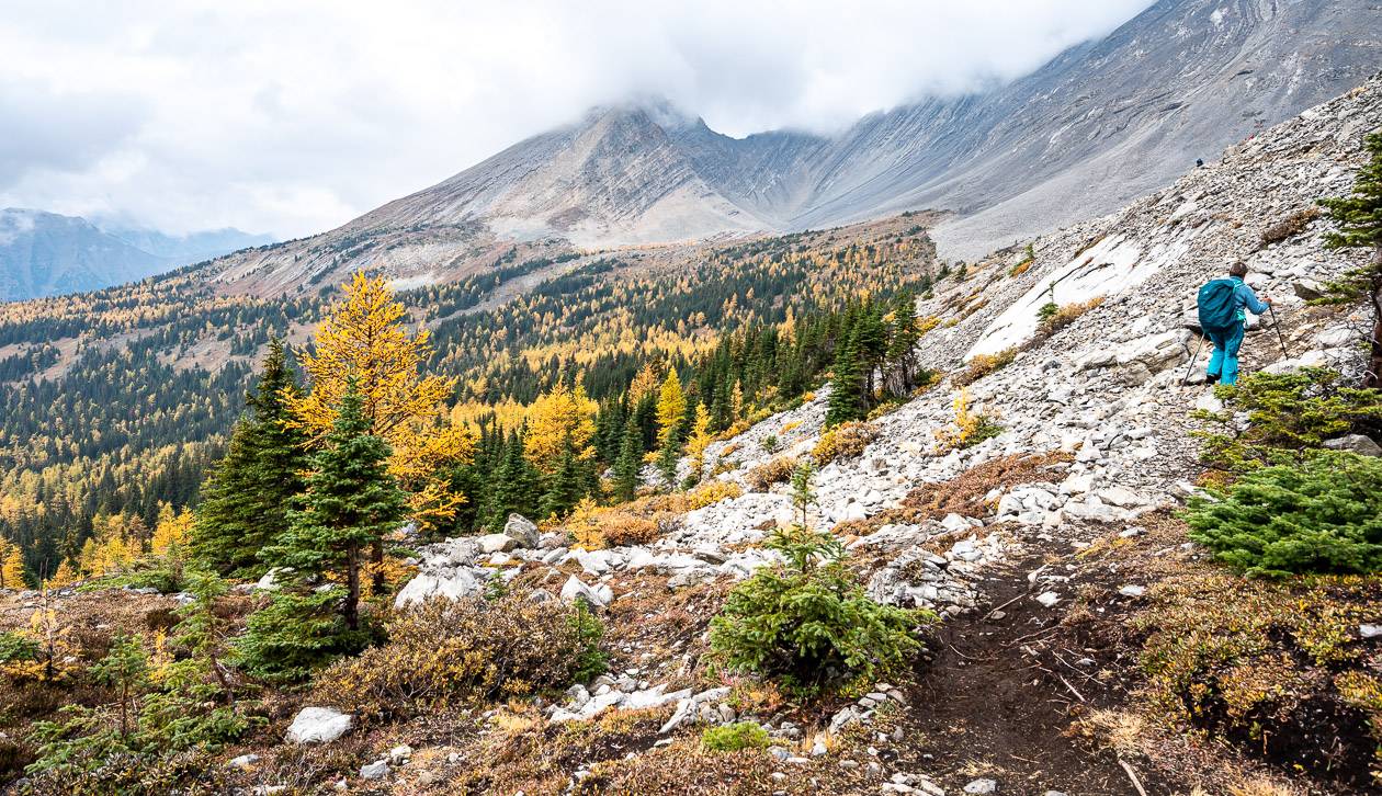 Hiking in a counter clockwise direction on the hike here