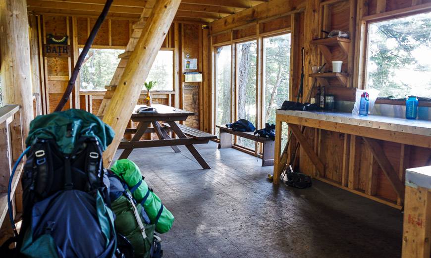 The inside of Manzanita Hut