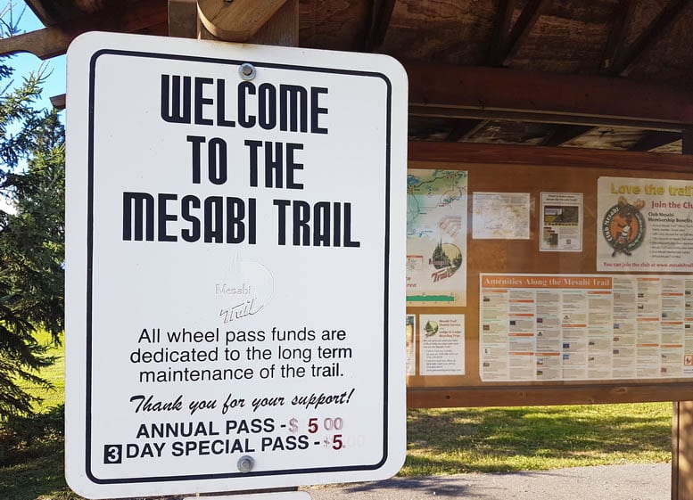 Welcome sign for the trail