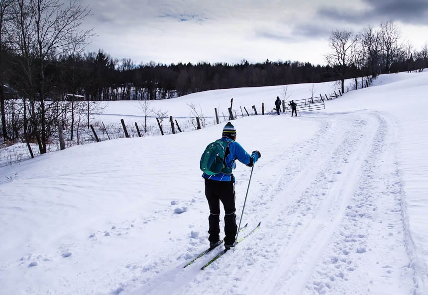 Farmer's fields that wouldn't normally be accessible during the Canadian Ski Marathon