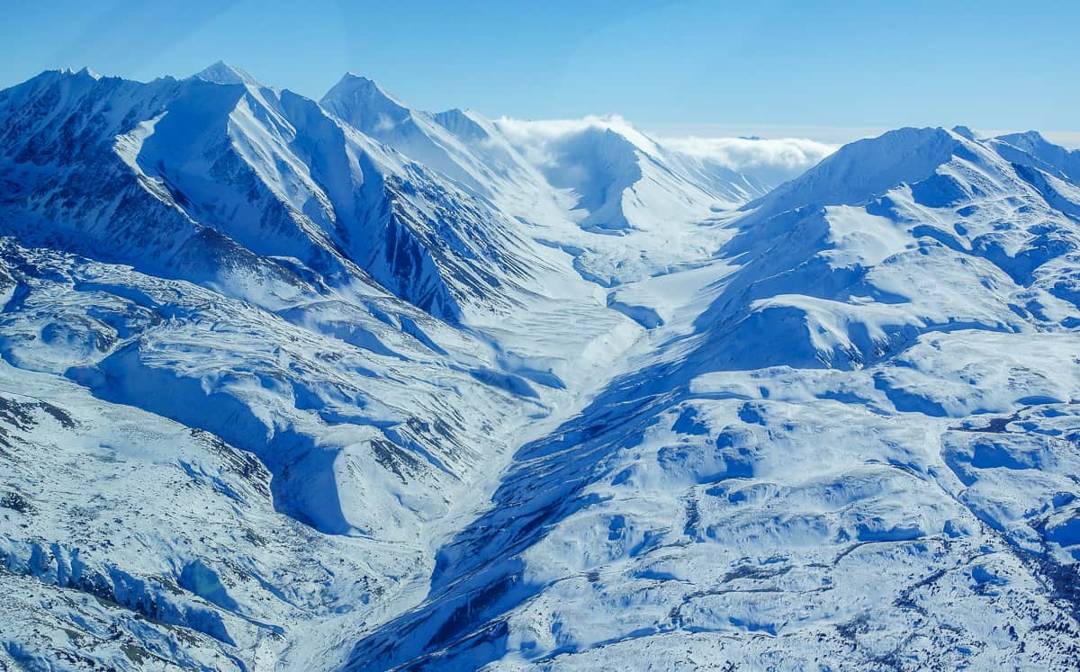 Flightseeing over Kluane National Park - one of the amazing things to do in Canada in winter