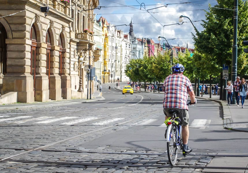 Take to the streets on a bike in Prague