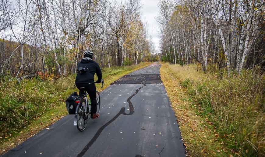 The trail is a mix of flat and gently rolling terrain