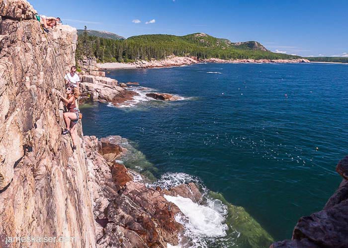 Rock climbing where the mountains meet the sea