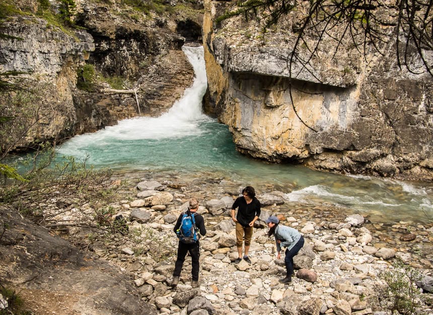 There are a few places where you can scramble down and get close to the water