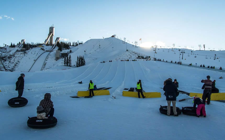 Calgary in winter - try the tubing track at WinSport