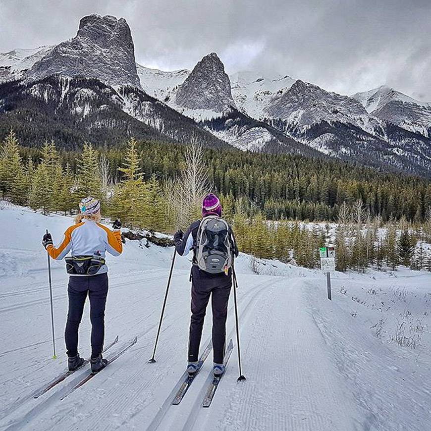 Gorgeous backdrop when you ski at the Canmore Nordic Centre