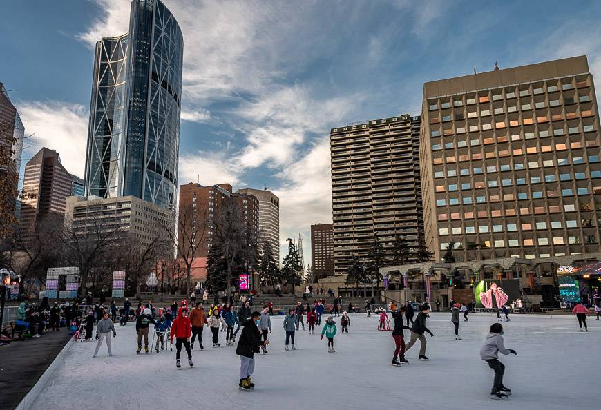 Skating and live music at the Olympic Plaza during Chinook Blast