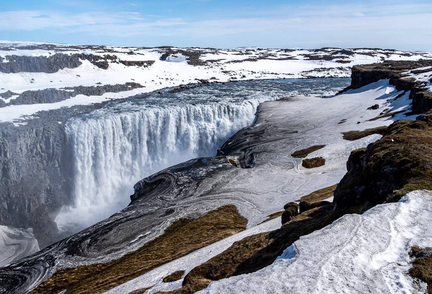 Another look at Dettifoss with all the cool patterns in the snow
