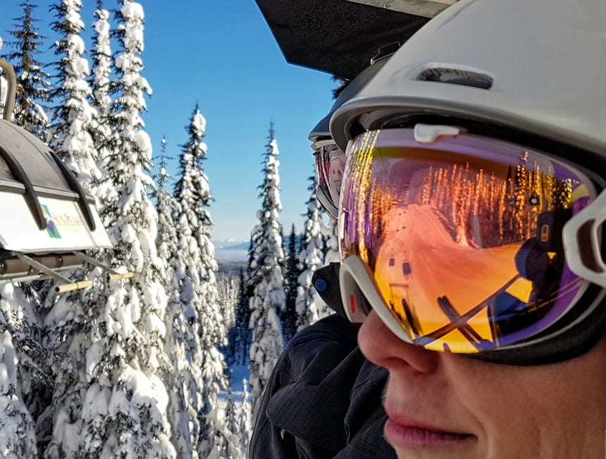 Snow ghosts reflections at the Kamloops ski resort 