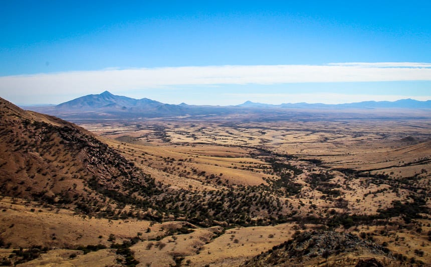 Looking south into Mexico from the trails in Coronado National Memorial