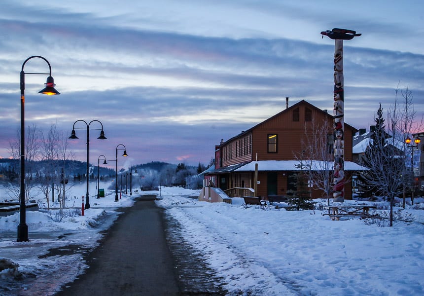 Walking alongside the Yukon River in the beauty of the early morning