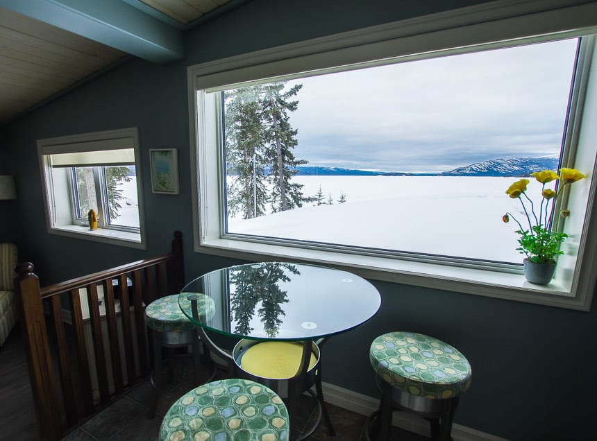 View from the kitchen in my cabin at Inn on the Lake